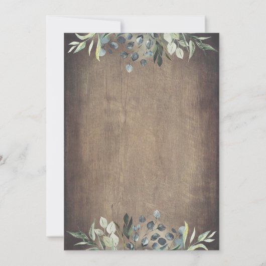 Rustikales Land | Naturgarten Grüne Taufe Einladung (Rückseite)