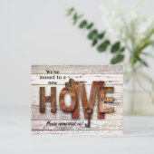 Rustikales Land Neue Zuhause-Moving-Postkarte Ankündigungspostkarte (Stehend Vorderseite)