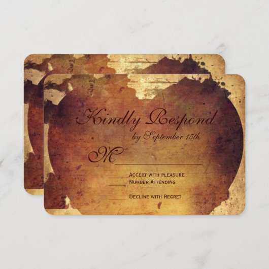 Rustikales Land Not Heart Wedding RSVP Karten (Vorne/Hinten)