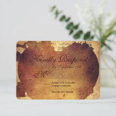 Rustikales Land Not Heart Wedding RSVP Karten (Stehend Vorderseite)