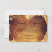 Rustikales Land Not Heart Wedding RSVP Karten (Vorderseite)