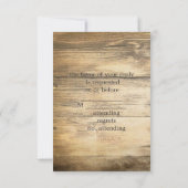 Rustikales Land Old Barn Wedding RSVP Reaktion (Rückseite)
