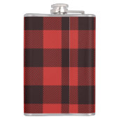 Rustikales Land Papa Bär Flannel Kariert Flachmann (Rückseite)