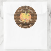 Rustikales Land Personalisiert glücklich Thanksgiv Runder Aufkleber (Tasche)
