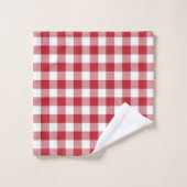Rustikales Land Red Gingham Badhandtuch Set (Waschlappen)
