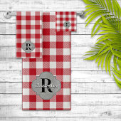 Rustikales Land Red Gingham Badhandtuch Set