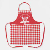 Rustikales Land Red Gingham Custom Baking Queen Schürze (Vorderseite)