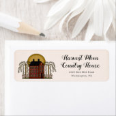 Rustikales Land Red Saltbox House & Moon Rückkehr (Insitu)