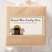 Rustikales Land Red Saltbox House & Moon Shipping (Insitu)