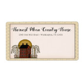 Rustikales Land Red Saltbox House & Moon Shipping (Vorne)