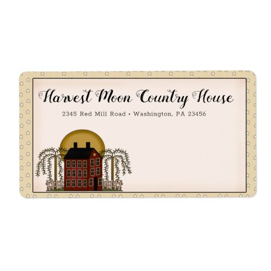 Rustikales Land Red Saltbox House & Moon Shipping (Vorne)