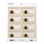 Rustikales Land Red Saltbox House & Moon Shipping (Vorne)