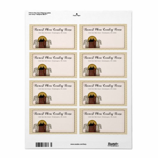 Rustikales Land Red Saltbox House & Moon Shipping (Vorne)