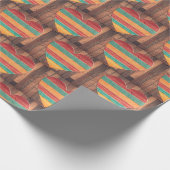 Rustikales Land Regenbogen Holz Herz Geschenkpapier (Ecke)