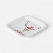 Rustikales Land Rentier Skull & Santa Ha Weihnacht Pappteller (Gewinkelt)