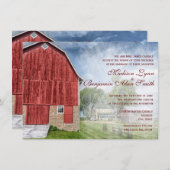 Rustikales Land-rote Einladung (Vorne/Hinten)