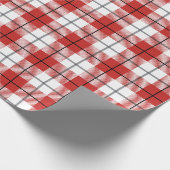 Rustikales Land-rotes weißes u. schwarzes Geschenkpapier (Ecke)