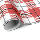 Rustikales Land-rotes weißes u. schwarzes Geschenkpapier (Rolleneckpunkt)