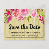 Rustikales Land Save the Date Blumenankündigung Postkarte (Vorderseite)