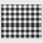 Rustikales Land Schwarz und Weiß Karierte Weihnach Geschenkpapier (Flach)