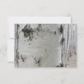 Rustikales Land Silver Birch Tree Wedding RSVP Karte (Rückseite)