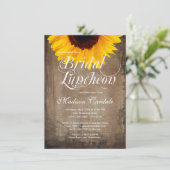 Rustikales Land Sonnenblume Bridal Luncheon Einlad Einladung (Stehend Vorderseite)