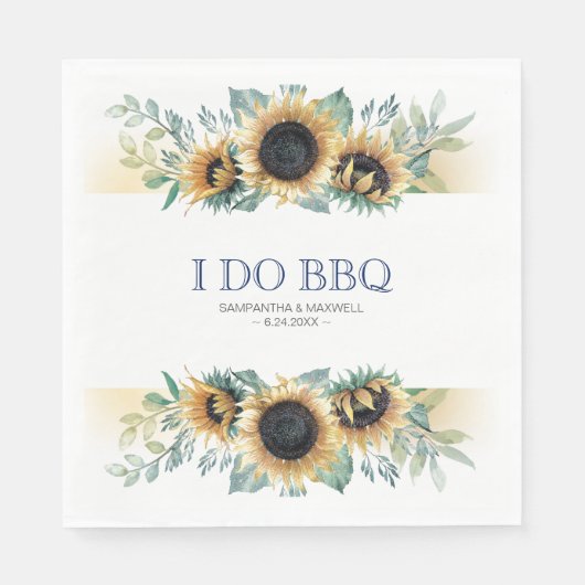 Rustikales Land Sonnenblume ich mache GRILLEN Serviette (Vorderseite)