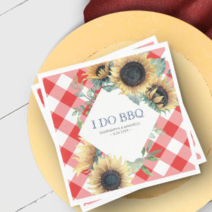 Rustikales Land Sonnenblume Roter Gingham Barn Hoc Serviette