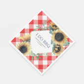 Rustikales Land Sonnenblume Roter Gingham Barn Hoc Serviette (Ecke)