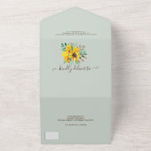 Rustikales Land Sonnenblumen Aquarellschrift Hochz All In One Einladung (Außenbereich)