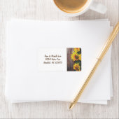 Rustikales Land Sonnenblumen auf Stallholz Adresse Adressaufkleber (Insitu)