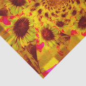 Rustikales Land-Sonnenblumen Boho Kaleidoskop Seidenpapier (Ausschnitt)