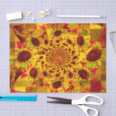 Rustikales Land-Sonnenblumen Boho Kaleidoskop Seidenpapier (Handwerk)