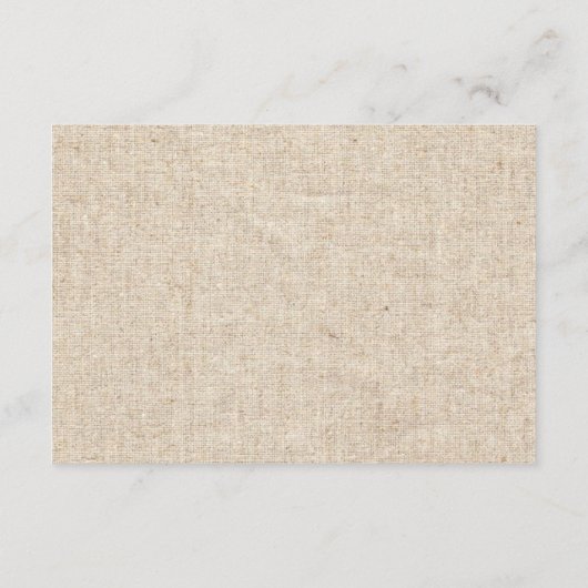 Rustikales Land Sonnenblumen Burlap Hochzeitsempfa Begleitkarte (Rückseite)