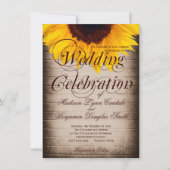 Rustikales Land Sonnenblumen Einladungen für Hochz (Vorderseite)