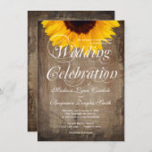 Rustikales Land Sonnenblumen Einladungen für Hochz (Vorne/Hinten)