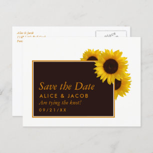 Rustikales Land Sonnenblumen - Hochzeit retten das Postkarte