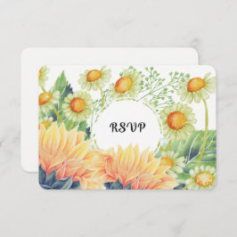 Rustikales Land Sonnenblumen Hochzeit RSVP Karten