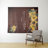 Rustikales Land Sonnenblumen Hochzeitwald Wandteppich (Beispiel (Horizontal))