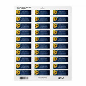 Rustikales Land Sonnenblumen Marine Blue Rücksende (Vorne)