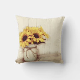 Rustikales Land Sonnenblumen Mason Jar Throw Kisse Kissen
