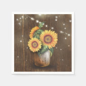 Rustikales Land Sonnenblumen Mason Jar Wedding Serviette (Vorderseite)