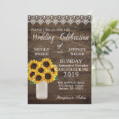 Rustikales Land Sonnenblumen Massiv Einladung (Stehend Vorderseite)