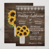 Rustikales Land Sonnenblumen Massiv Einladung (Vorne/Hinten)