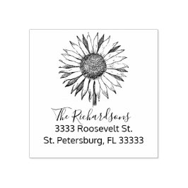 Rustikales Land Sonnenblumen Name Gummistempel