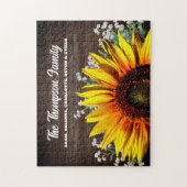 Rustikales Land Sonnenblumen Name Puzzle (Vertikal)