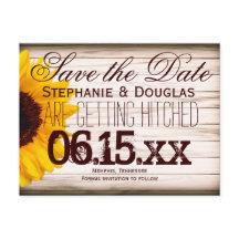 Rustikales Land Sonnenblumen Save the Date Postkar