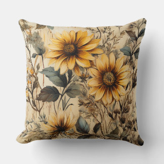 Rustikales Land Sonnenblumen Shabby Chic Blume Kissen