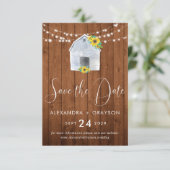 Rustikales Land Sonnenblumen Strohleuchten Save The Date (Stehend Vorderseite)