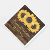 Rustikales Land Sonnenblumen Wohn-Dinner Napkin Serviette (Ecke)
